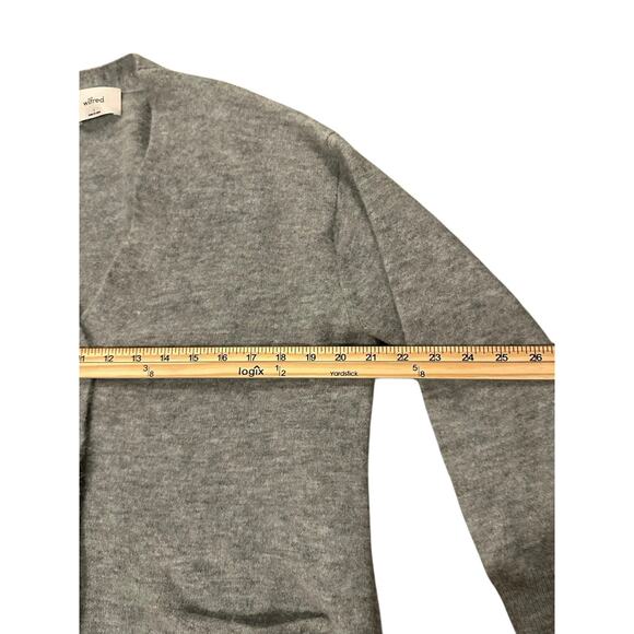 Wilfred by Aritzia Alpaca Wool-Blend Gray Cardigan Size L Cozy CapsuleWardrobe - Picture 4 of 7